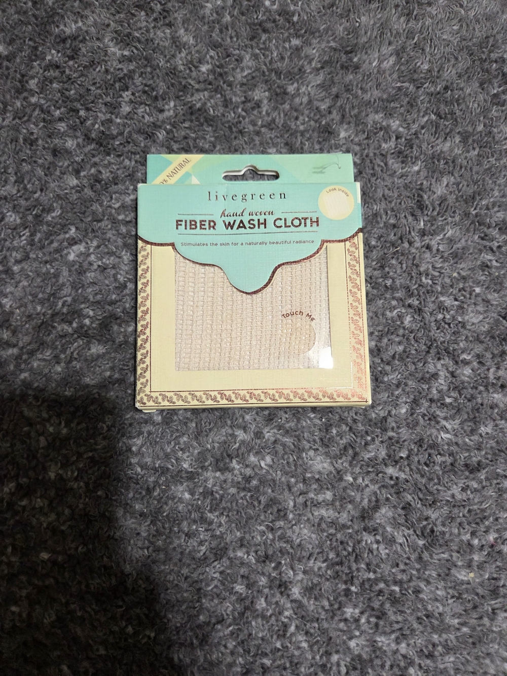 Livegreen Beige Fiber Wash Cloth - Gentle Hand & Body Exfoliating Cloth